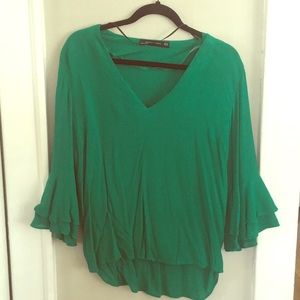 Green Zara Blouse